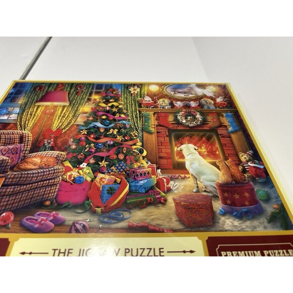 The Jigsaw Puzzle Advent Calendar 1008 Piece christmas fireplace dog gift new - Picture 2 of 9